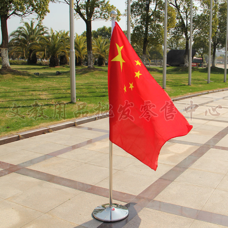 伸缩旗杆不锈钢室内旗架厅落地旗座27米实底2米旗帜