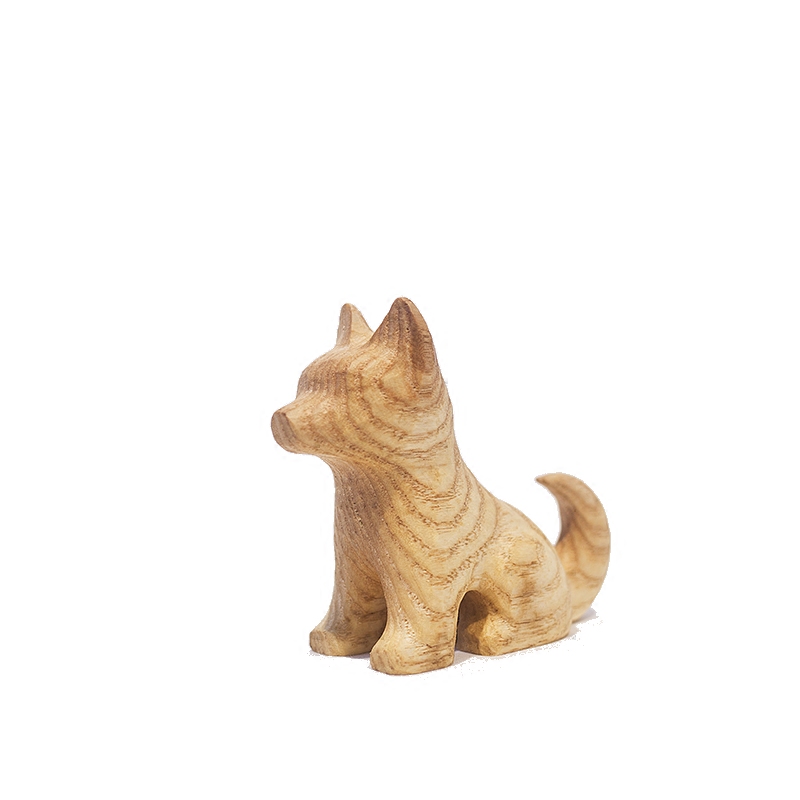 果园智造华德福木头动物玩具狗汪星人礼物中国工匠摆件