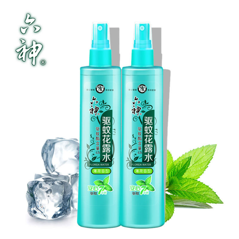 花露露水六神驱蚊薄荷香型180ml安心7小时喷雾型花露水