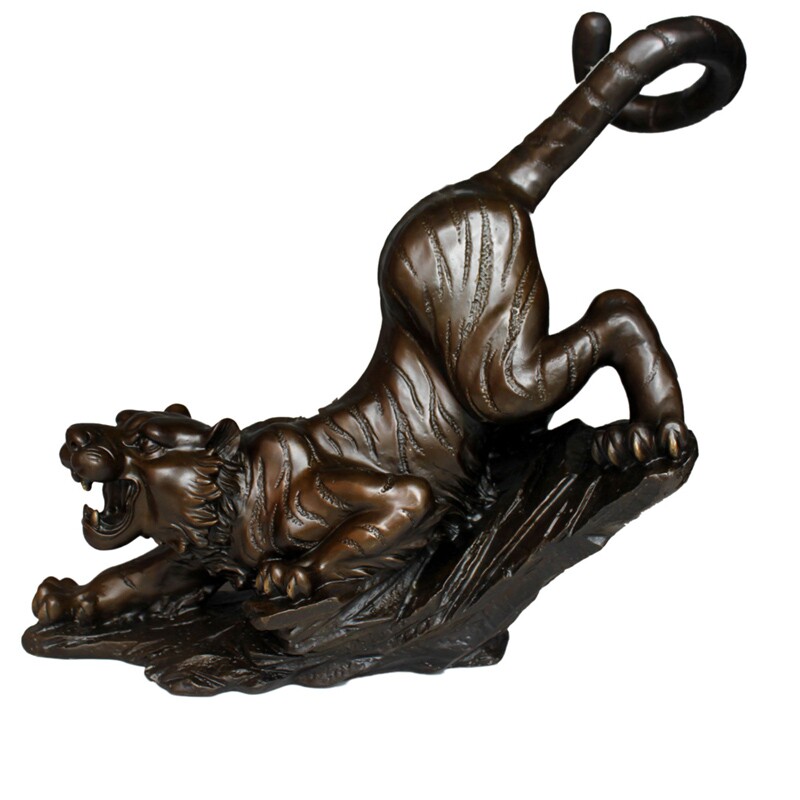 老虎摆件纯铜办公室装饰品礼品家居饰品下山虎工工艺品摆件