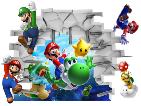 超级玛丽supermario卡通动漫儿童幼儿园床头装饰背景墙墙贴