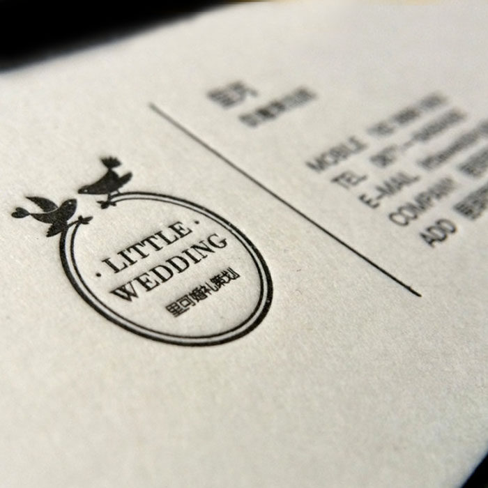 名片压痕超厚棉纸有色压印印刷压凹凹印边缘名片