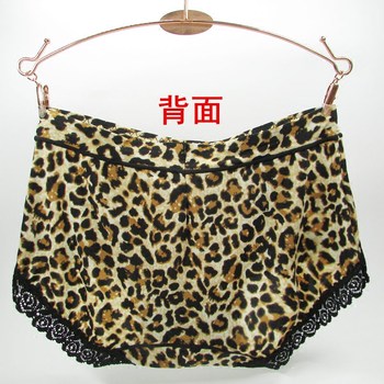 Caitian underwear ແມ່ຍິງກາງແອວ 30605 skate silk lace sexy leopard print high-waist 30606 women's boxer briefs