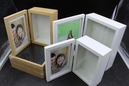 永生花加厚立体相框盒子照片两面玻璃折叠6寸8寸长方形diy制作