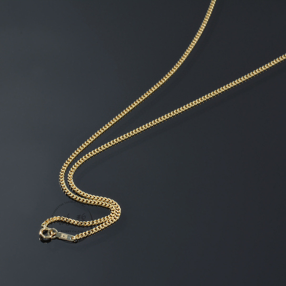 日本18k丨宽首饰金首饰平链18k链喜侧身切面颈饰