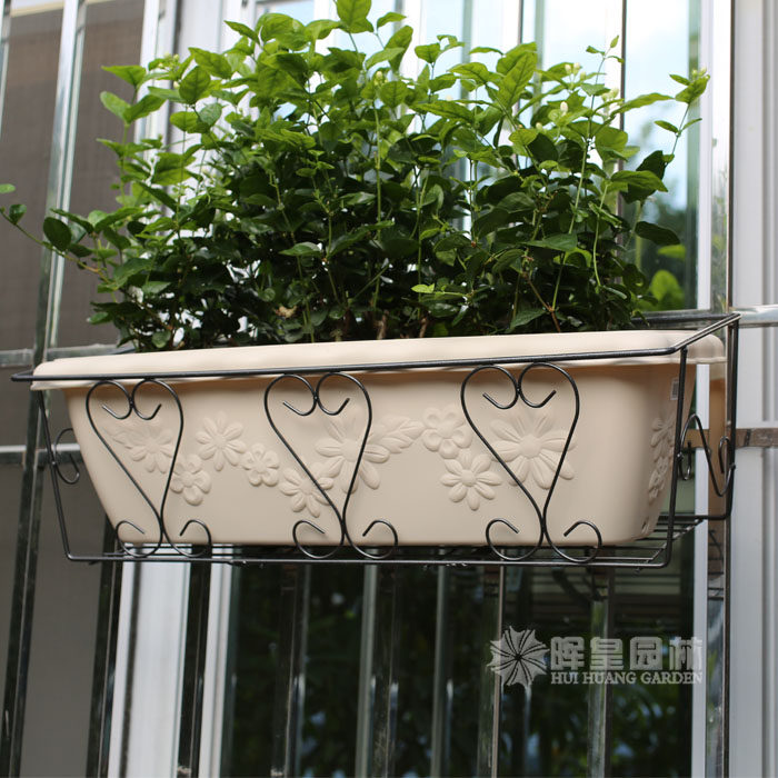 爱丽丝阳台种菜菜盆壁挂长方形栏杆悬挂护栏铁艺花盆