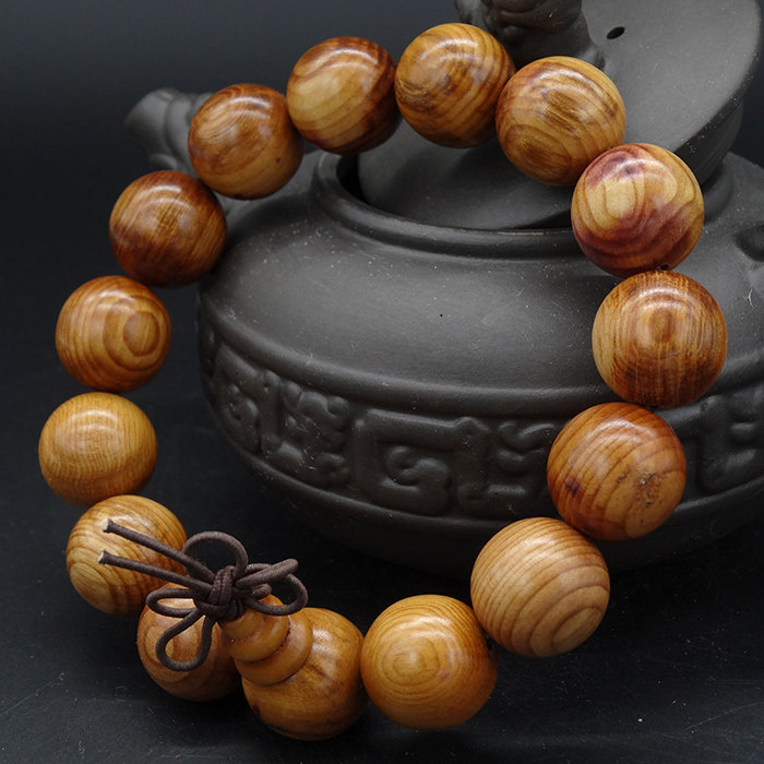 开光手饰红豆红豆杉杉木15mm佛珠手串手链男女手链