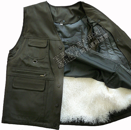 滩羊马甲宁夏羊皮中老年男士羊羔羔皮3天胎皮背心