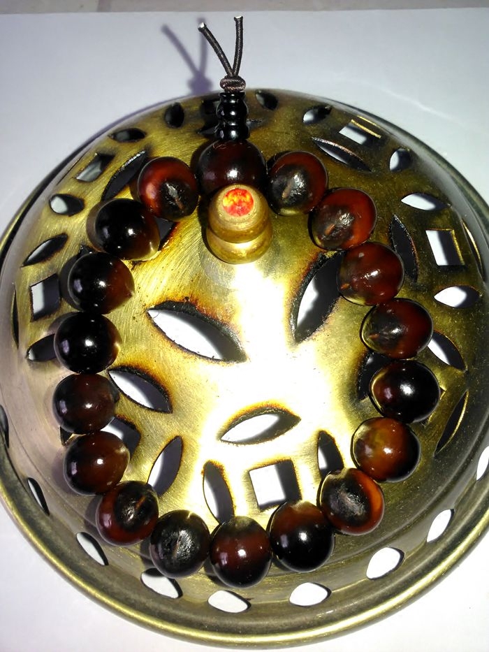 野生木患佛珠带暗酒红色鬼见愁手定制扁圆算盘手串