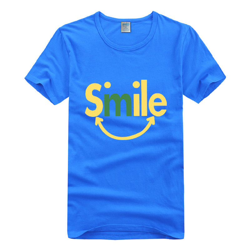 夏季青春旅游休闲英文字母smile短袖校园学生青少年t恤