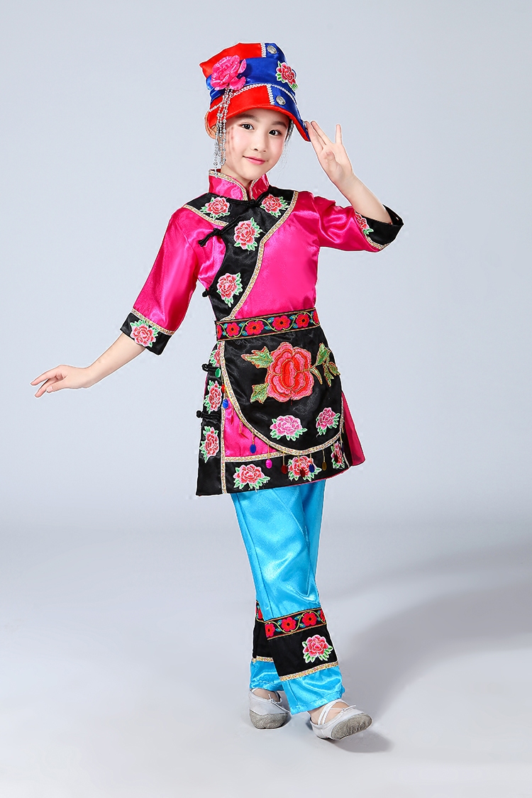幼儿演出服儿童少数民族舞蹈服装苗族女童瑶族羌族儿童演出服