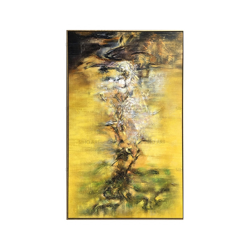 四合艺术手绘赵无极厚肌理油画玄关过道入口油画