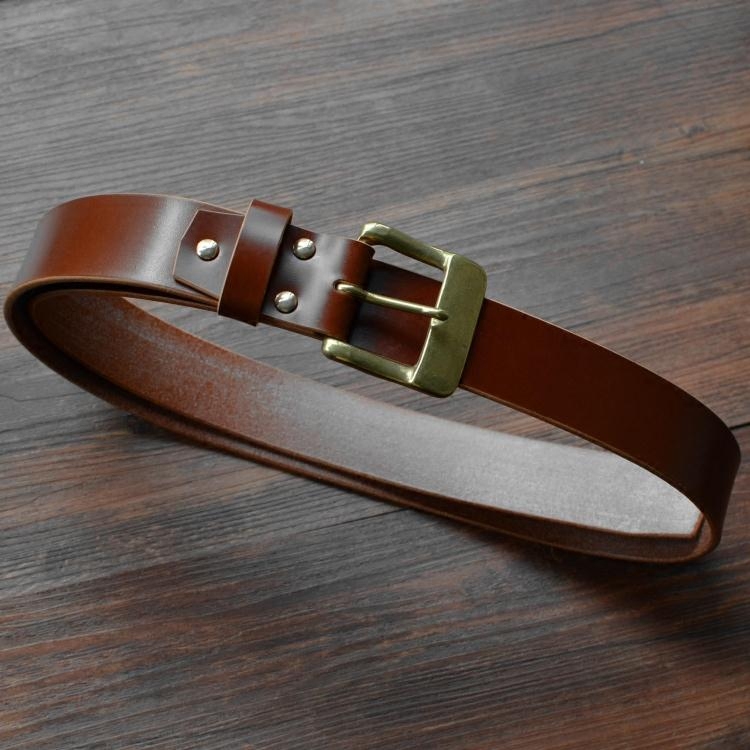 兮世手工皮具高端定制英国马缰革马具皮男士真皮腰带