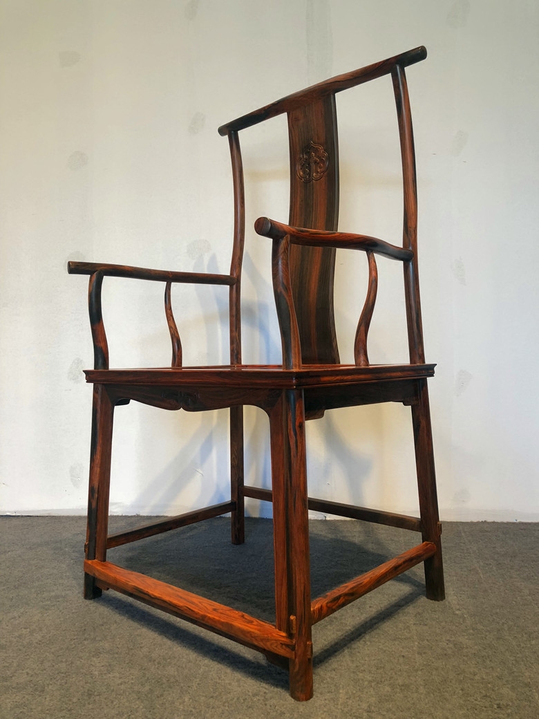 天香倾城王世襄老挝大红酸枝出头官帽椅交黄檀圈椅圈椅