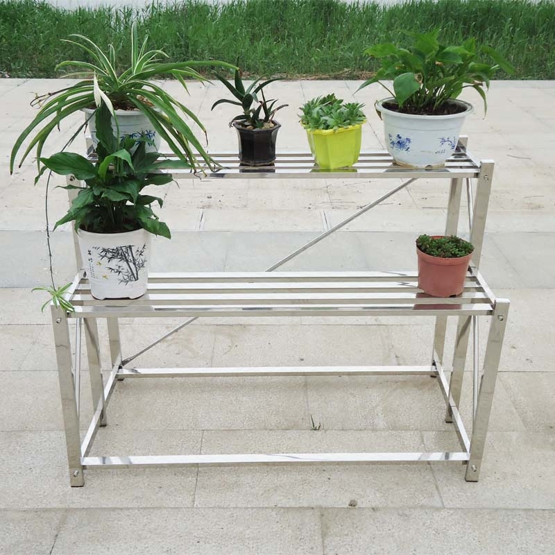 不锈钢花架多层阳台户外简约现代落地花架子阶梯花架