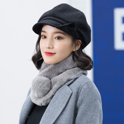 八角帽女冬天时尚假发一体英伦日系童帽短发帽子 原价139元 现价139元