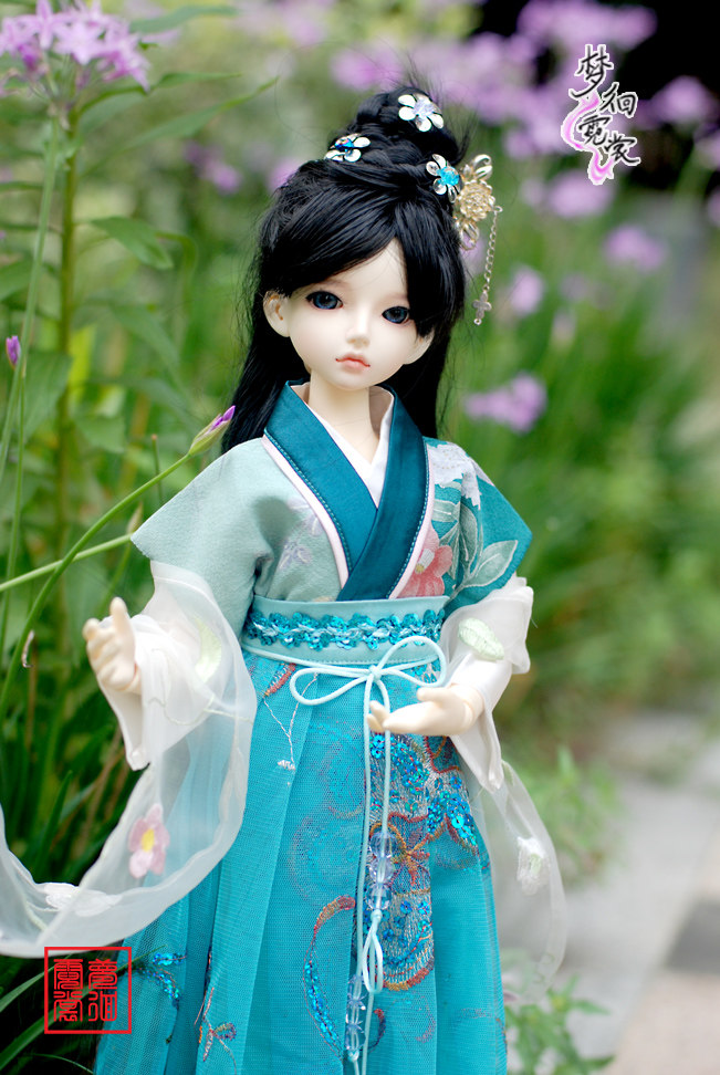 独家女装现货绣花真丝原创娃bjd3襦裙半臂娃娃汉服定制