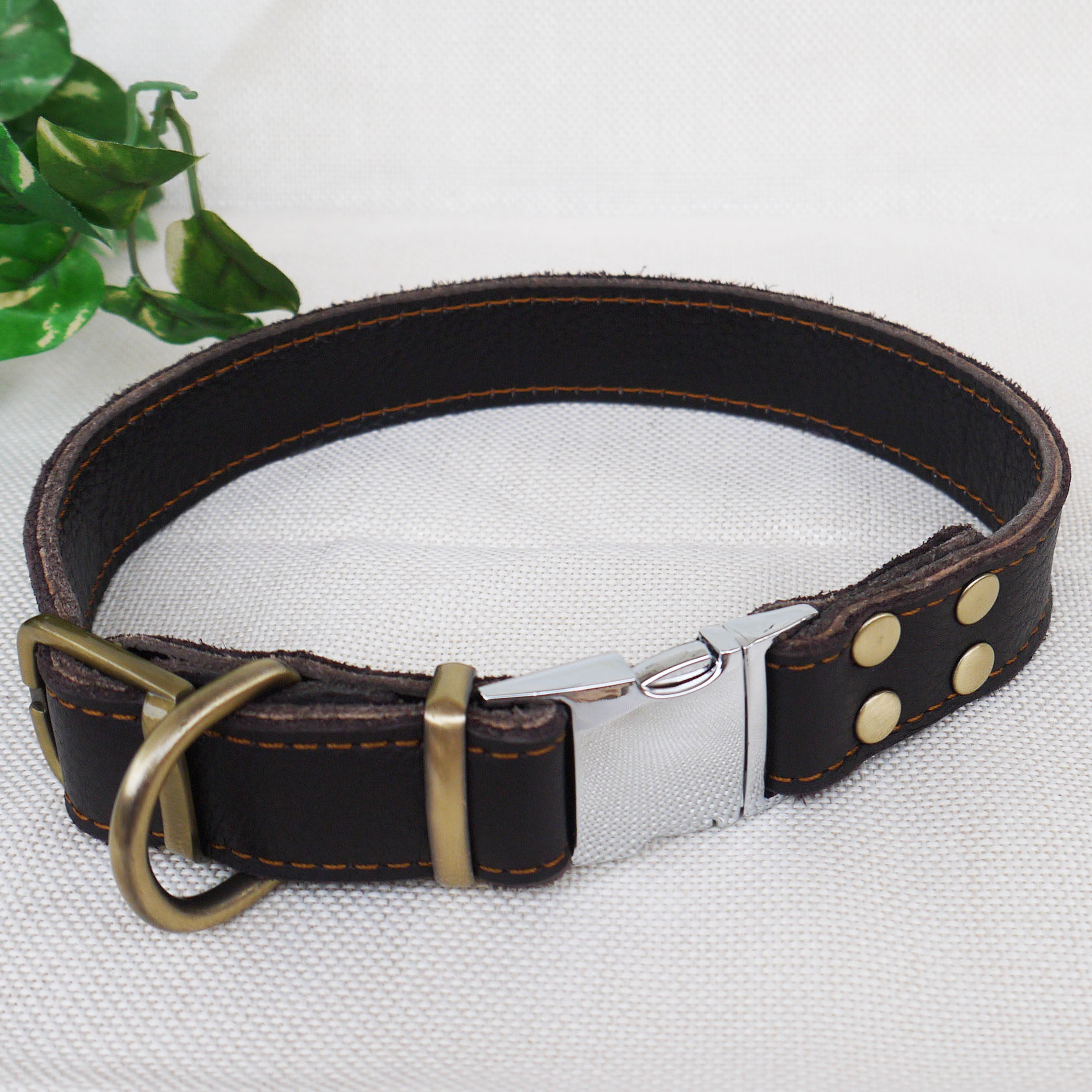 项圈真皮卡扣中大小型犬金毛边牧狗脖圈脖套项圈