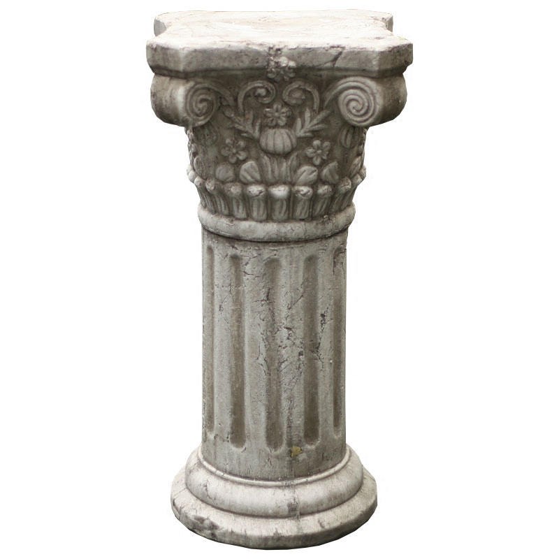 欧式罗马柱粗陶土复古做旧别墅客厅装饰摆件花园园艺花盆圆柱底座