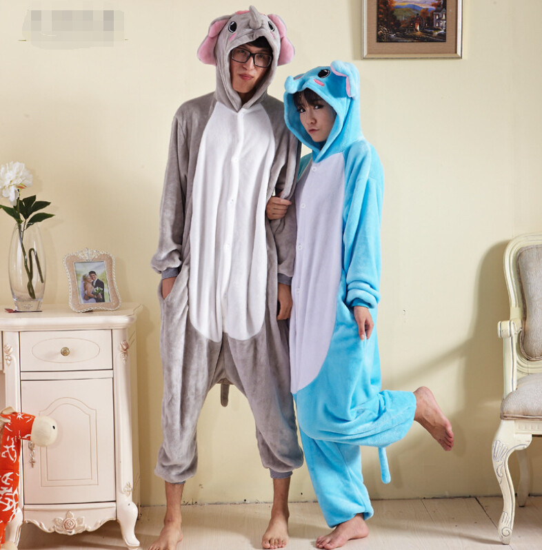 大象连体睡衣卡通动物连身衣男女情侣家居法拉睡衣
