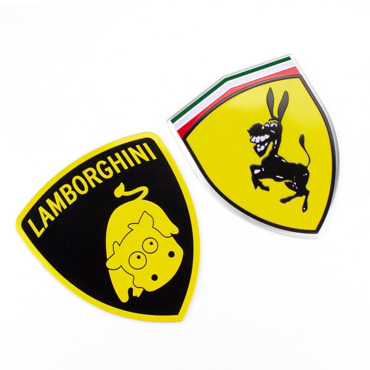 法拉利兰博基尼金属标志汽车装饰贴纸个性改装车头盖贴尾箱汽车装饰贴