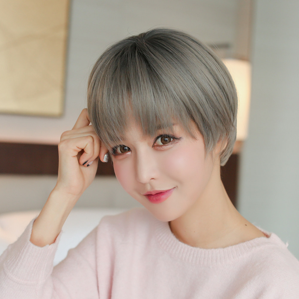 发型短发韩版帅气假发bobo头发设计女发狗啃整顶假发