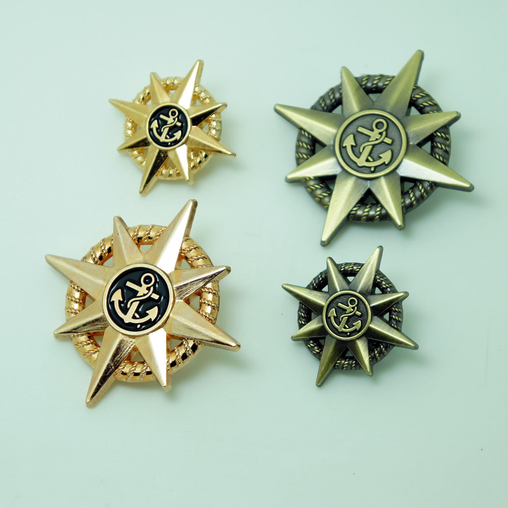 时尚新品胸针英伦学院风海军风金属星芒星光胸针