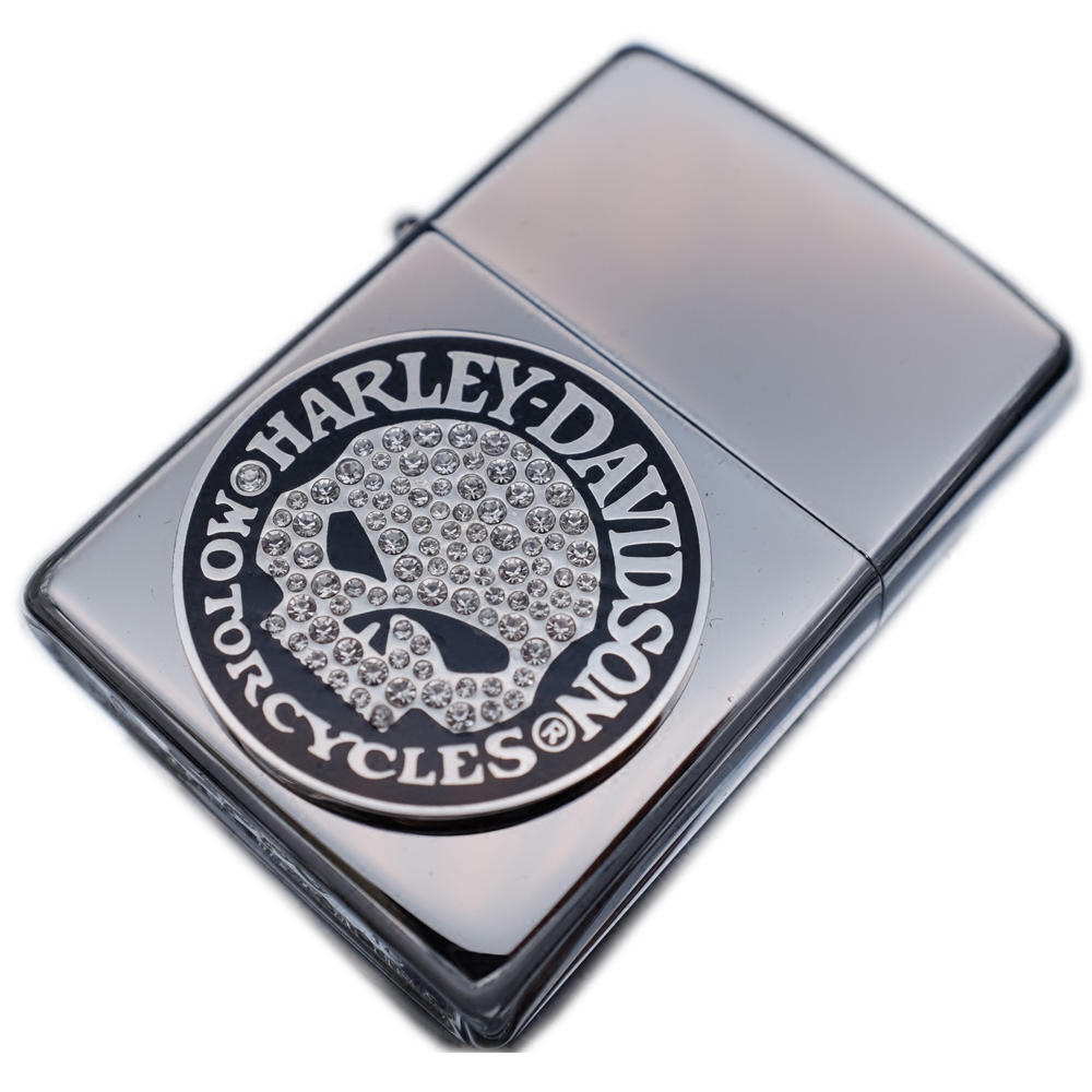 骷髅美国正品zippo芝宝煤油防风打火机哈雷水晶zippo