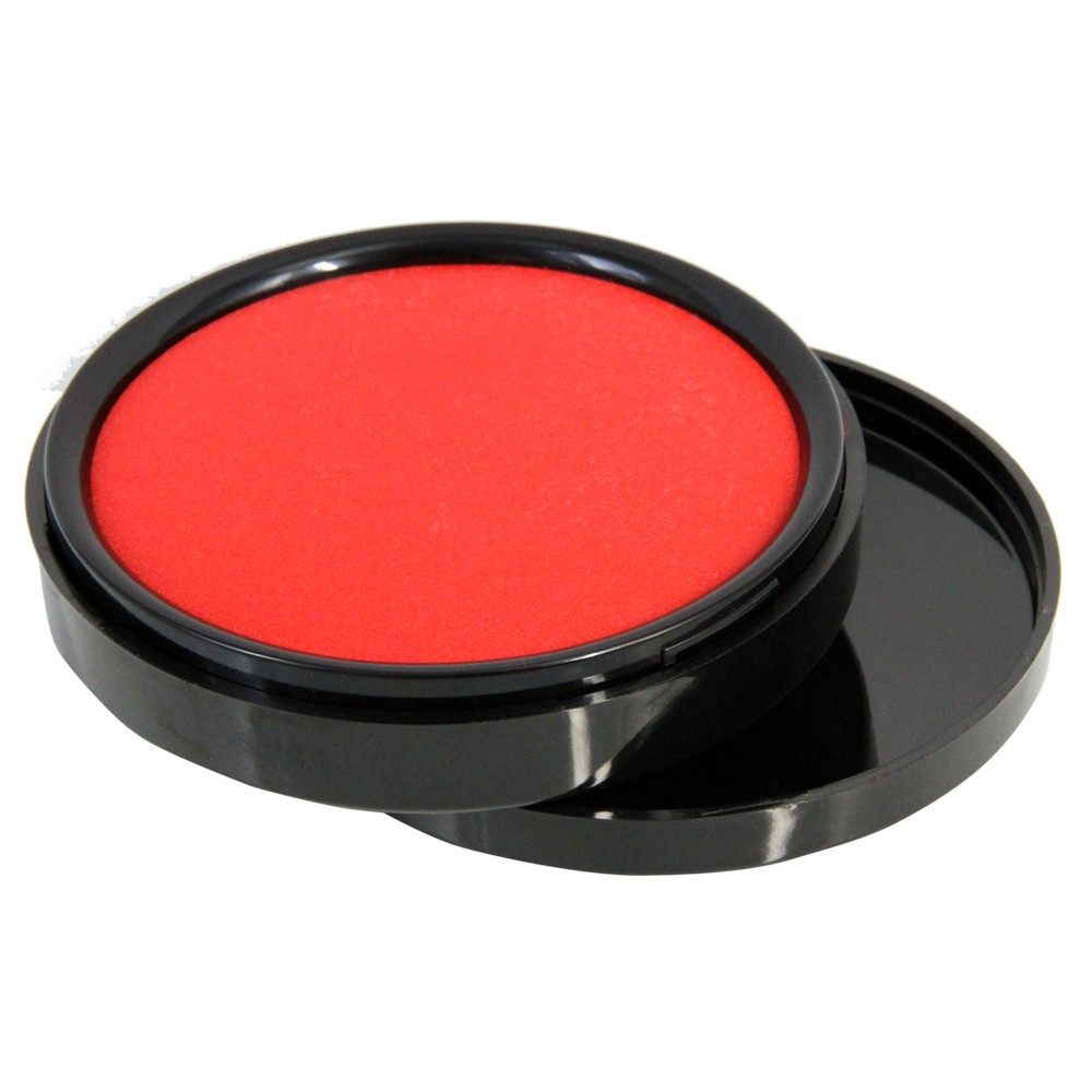 印泥印台得力红色财务印章办公快干印油按手印台