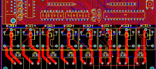 8路继电器工控原理pcbatmega8lm2576max232光耦隔离开发板