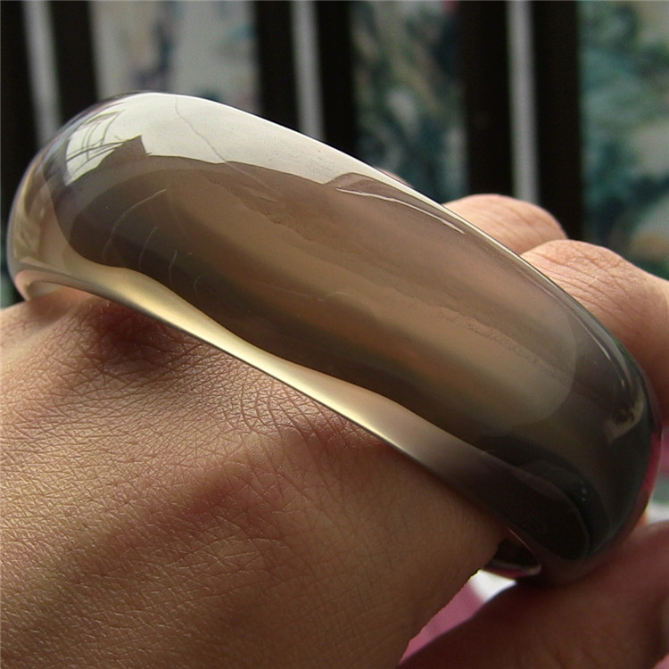 手镯天然巴西玛瑙加宽加厚原色优化精美纹理手镯