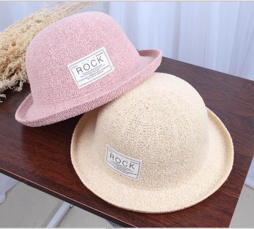 春夏天英伦潮小礼帽女时尚百搭圆顶小檐遮阳帽子逛街休闲卷边盆帽