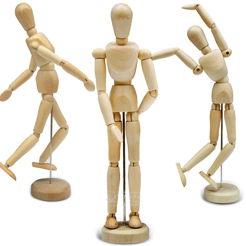 模型包邮原木关节小木人漫画木人木偶55英寸14cm其它