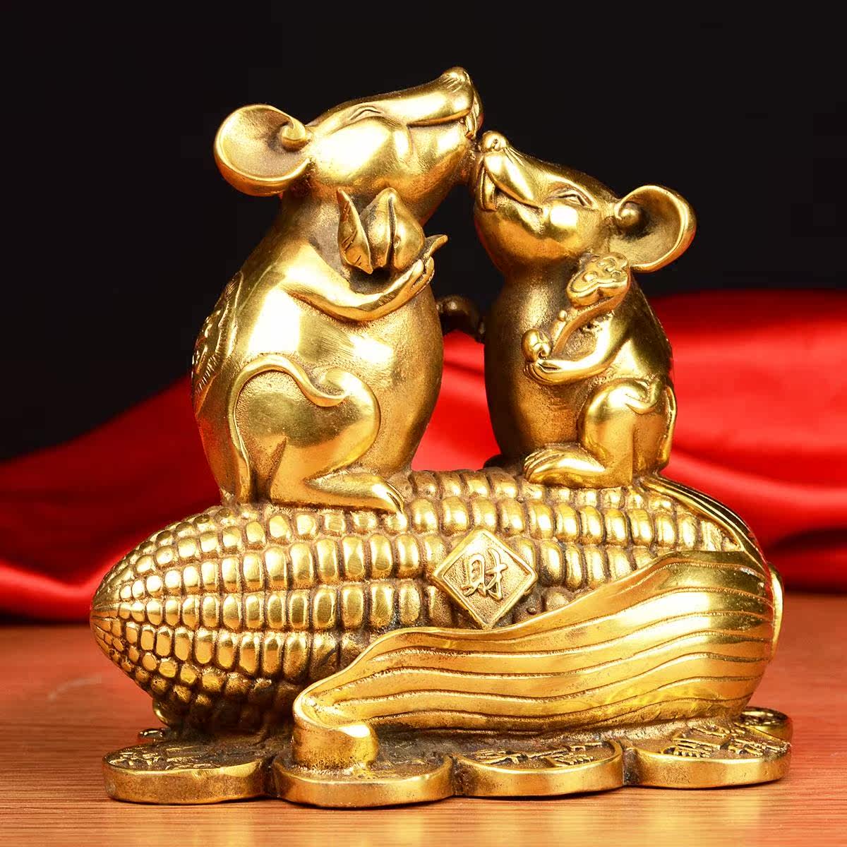 五鼠运财黄金玉米十二生肖老鼠摆件其他型号摆件