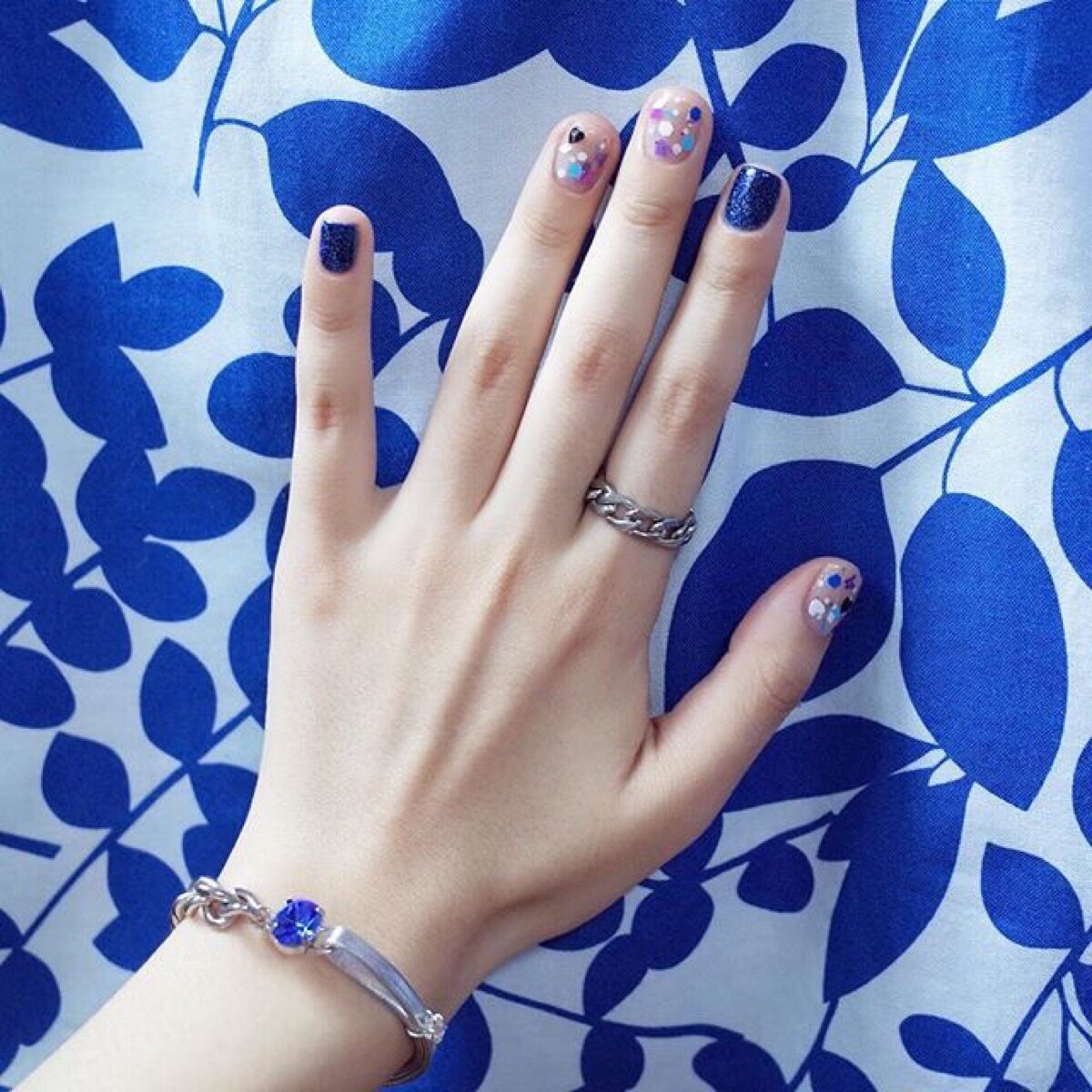 蓝色美甲系列 给夏日一抹清凉