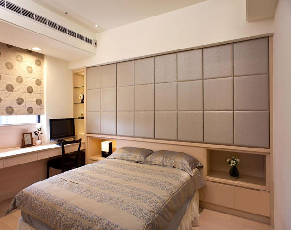 ▽ 解决办法:整体床头隐藏柜体