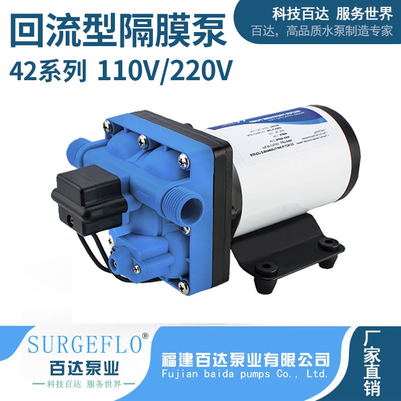 新品220V家用隔膜泵房车游艇水泵自动回流增压泵调节水压船用自吸