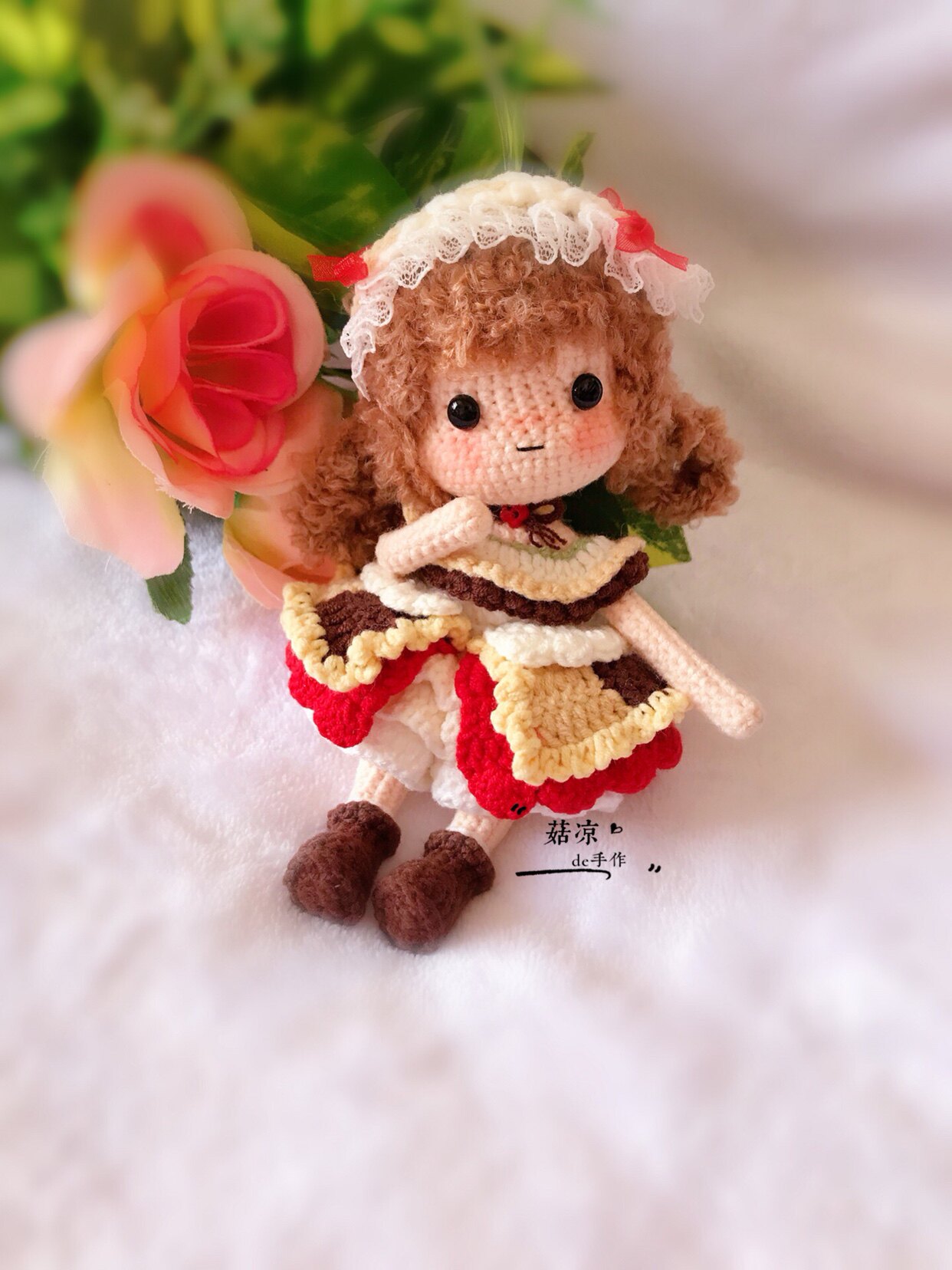 创意手工编织钩针毛线娃娃洛丽塔女孩成品玩偶创意玩偶