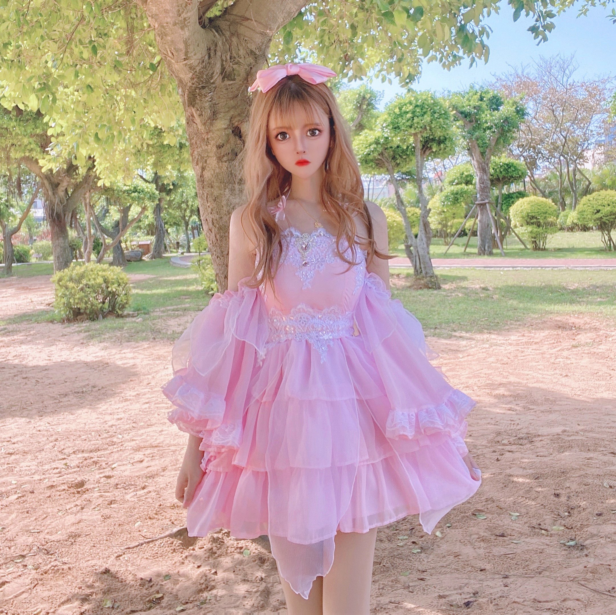 公主公主梦梦幻精灵仙子蝴蝶结钻石珍珠闪钻钻木连衣裙