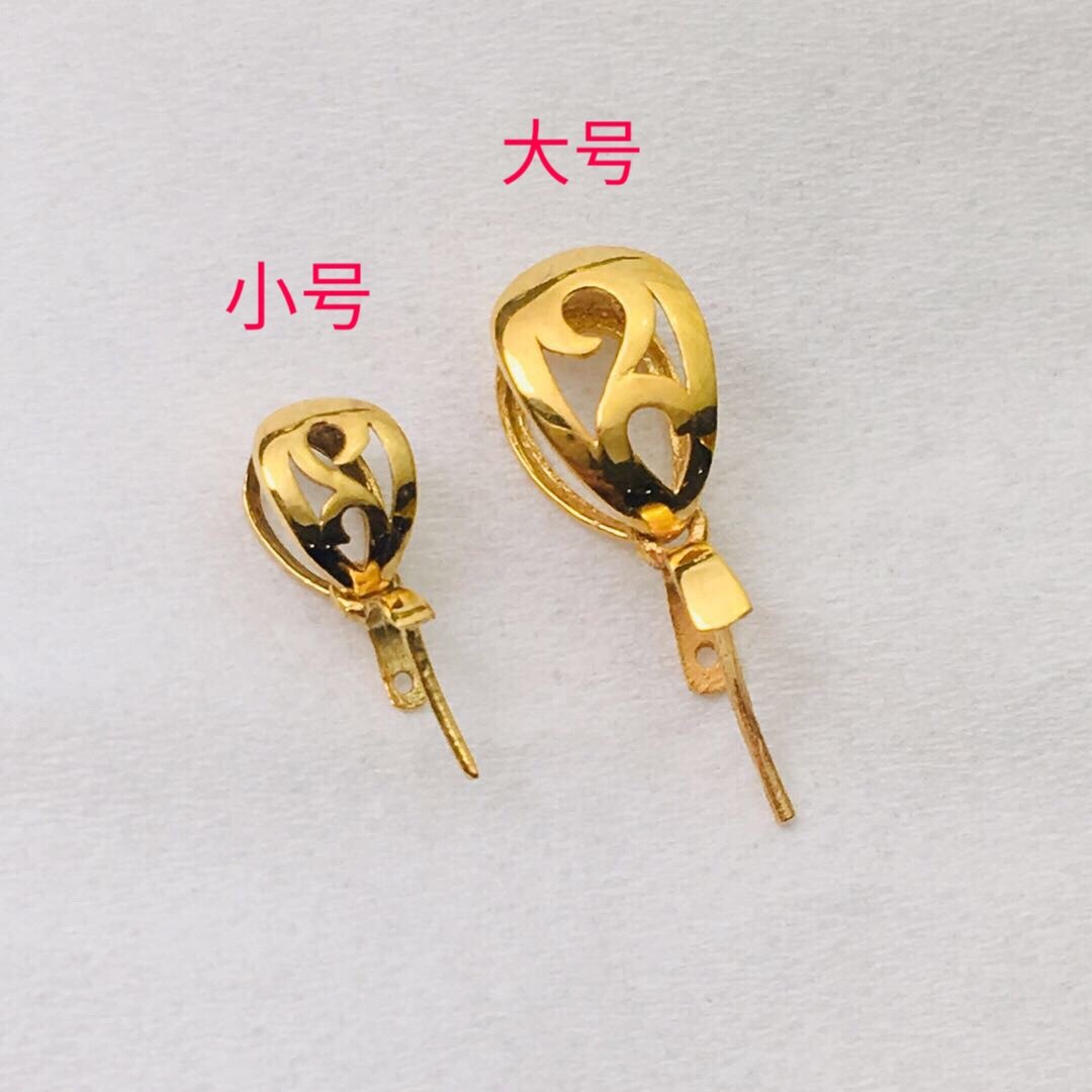 18k黄金扣子观音佛公扣翡翠玉扣头au750牌子扣