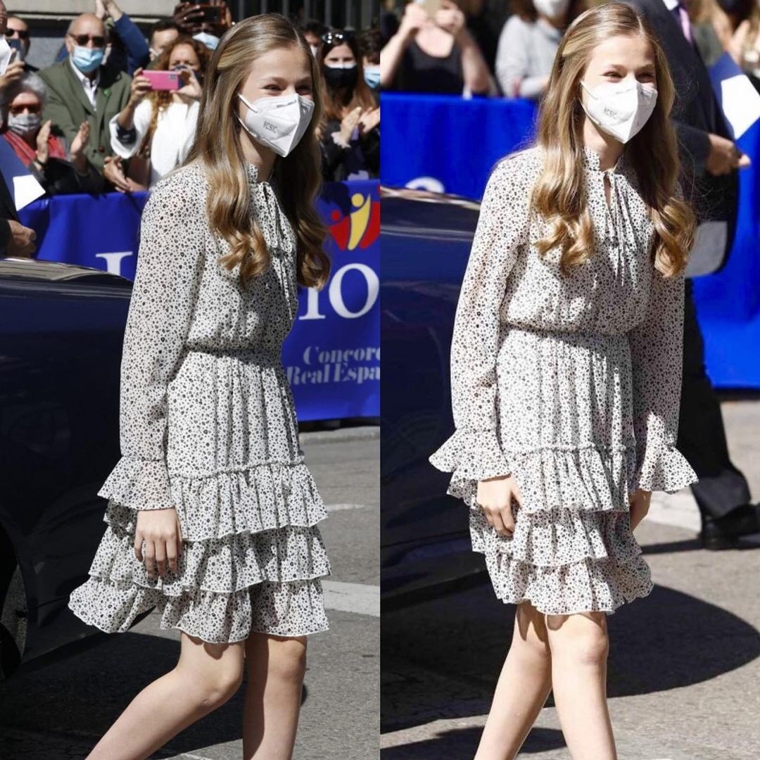 西班牙公主莱昂诺尔同款修身碎花连衣裙夏女欧美连衣裙