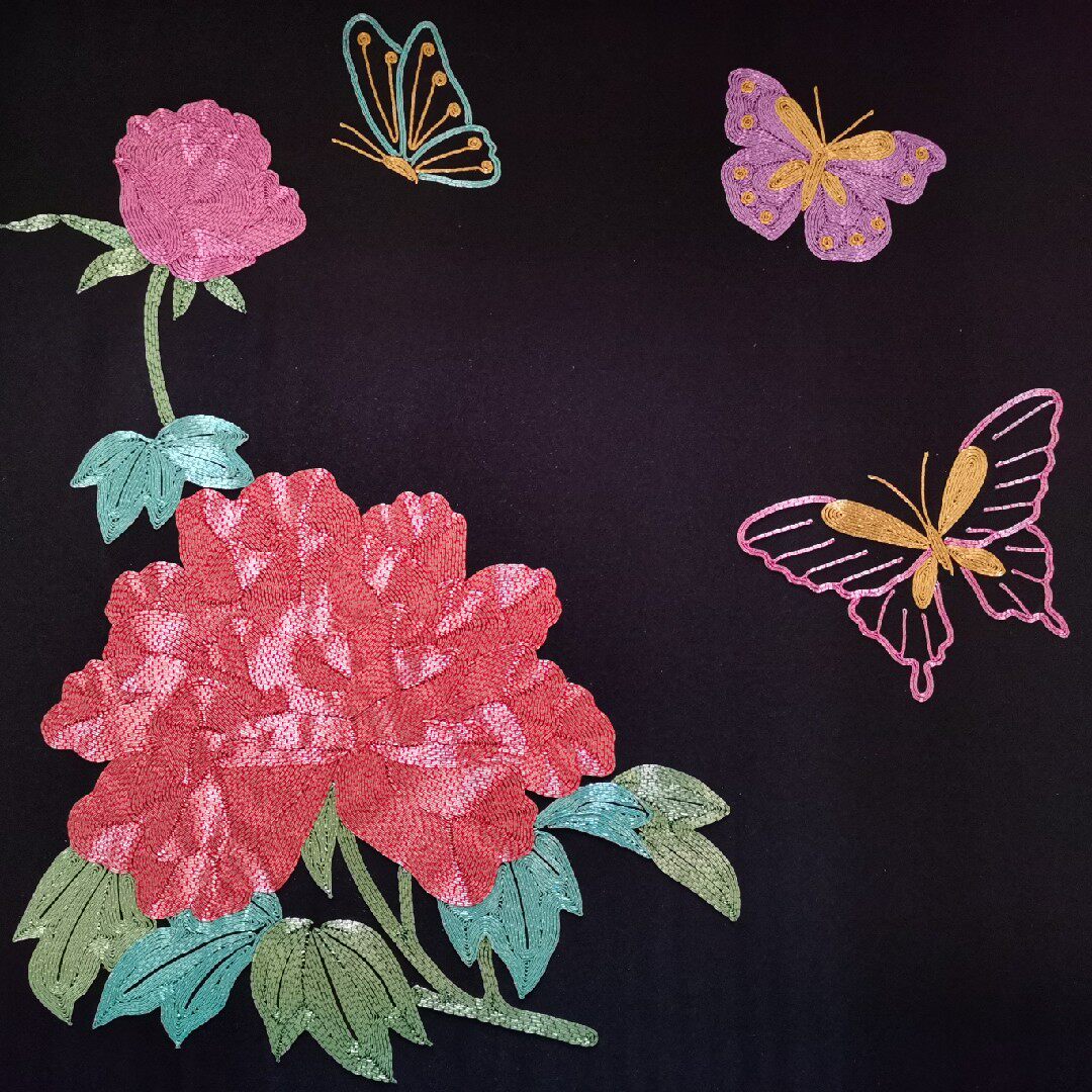 金绣苏绣手工diy材料刺绣牡丹蝴蝶潮绣刺绣