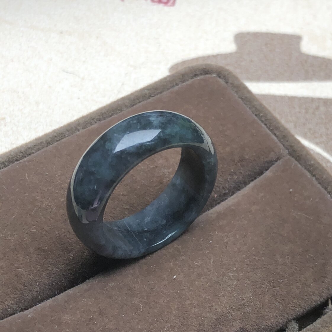 乌鸡戒指源头直发隆慈缘翡翠182缅甸冰糯种指环手饰