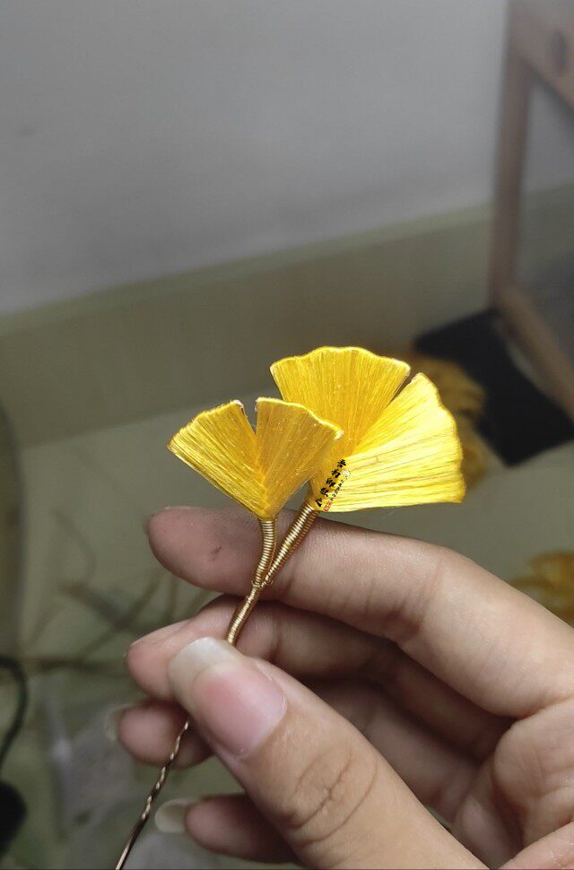 银杏吾为卿狂发簪缠花饰品汉服头饰盘发原创发饰