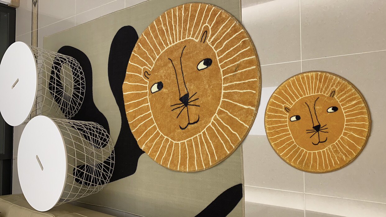 地毯leo卡通狮子狮子头头像卧室床边加厚地垫地毯