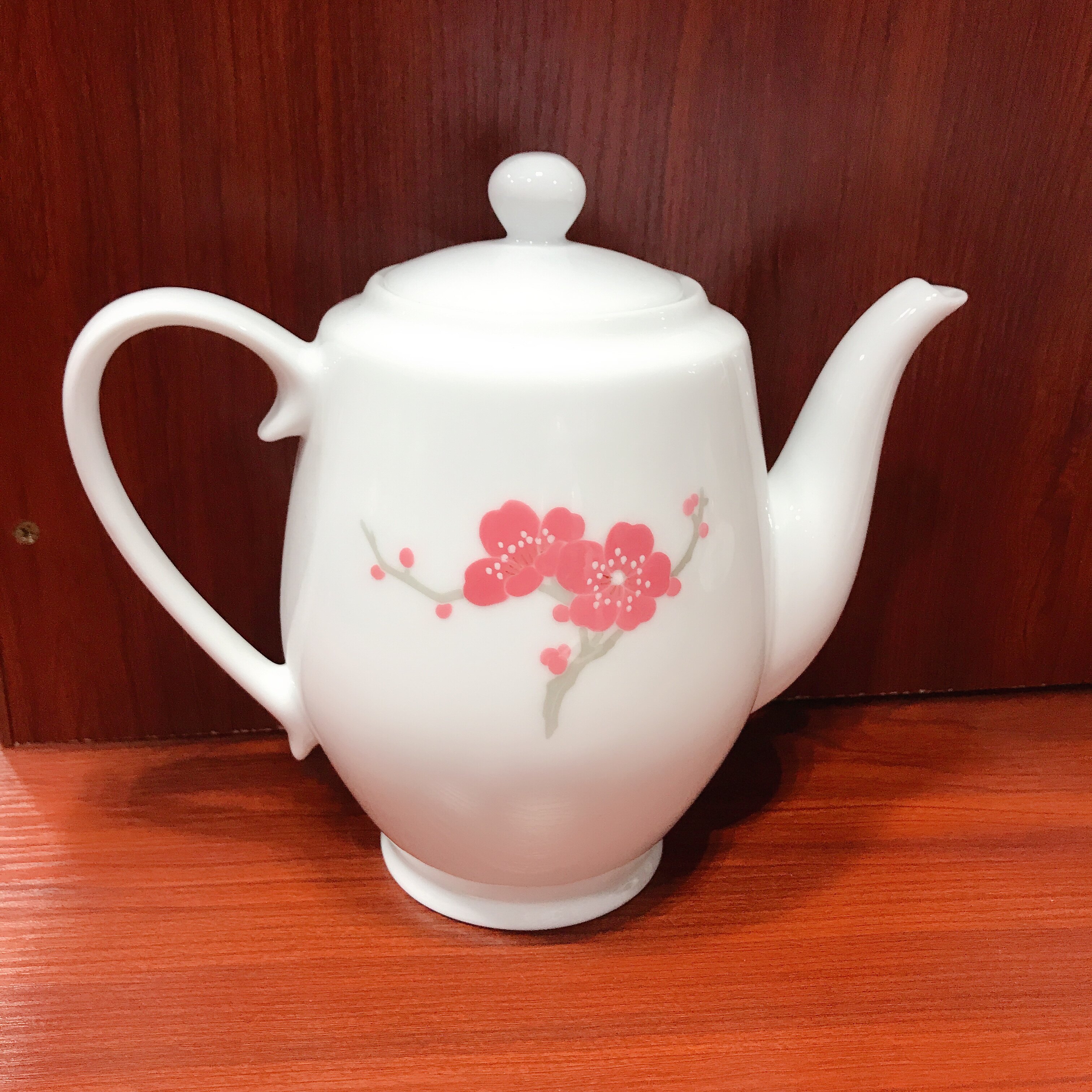 醴陵釉下五彩手绘红官窑正品梅竹同春大号茶壶茶壶