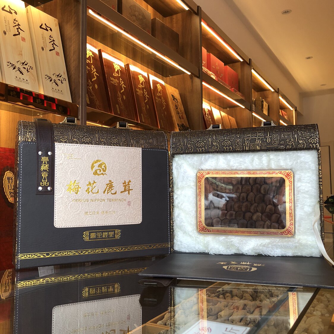 吉林长白山梅花梅花鹿鹿茸切片礼盒盒装礼品泡酒鹿茸片