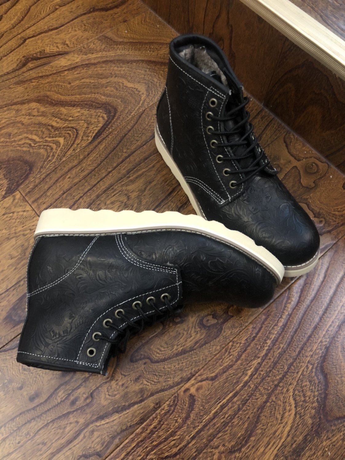 red红翼875wing情侣工装阿美咔叽牛皮机车马丁马丁靴