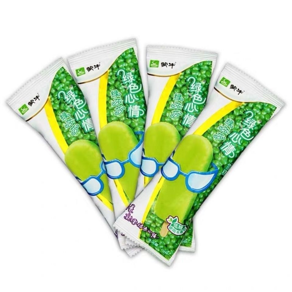 40支蒙牛绿色心情绿豆冰糕低脂低糖绿莎莎莎雪糕冰淇淋