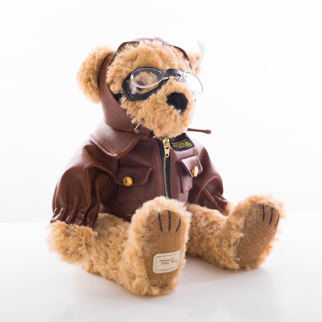 欧洲大牌mrteddy超柔卷毛泰迪熊皮夹克飞行员收藏毛绒